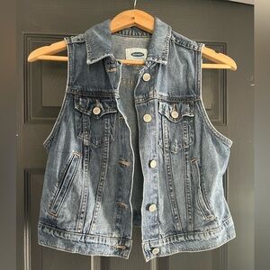 Old Navy Blue Denim Sleeveless Jacket